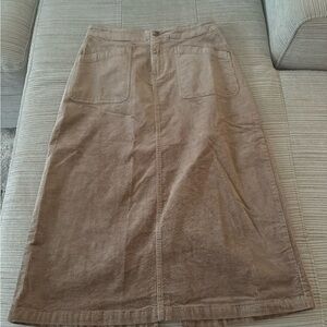 Coldwater Creek Brown Corduroy A-Line Skirt